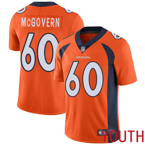 Youth Denver Broncos 60 Connor McGovern Orange Team Color Vapor Untouchable Limited Player Football NFL Jersey